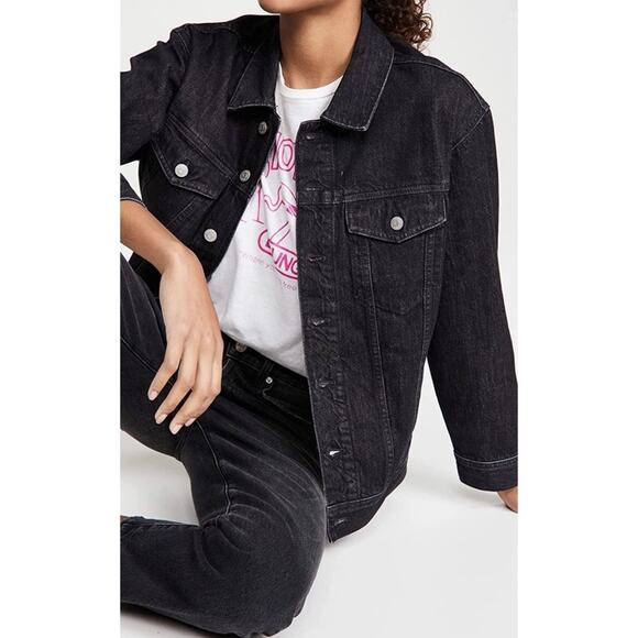 NWOT Madewell Oversized Trucker Jean Jacket in Lunar Wash - Picture 9 of 11